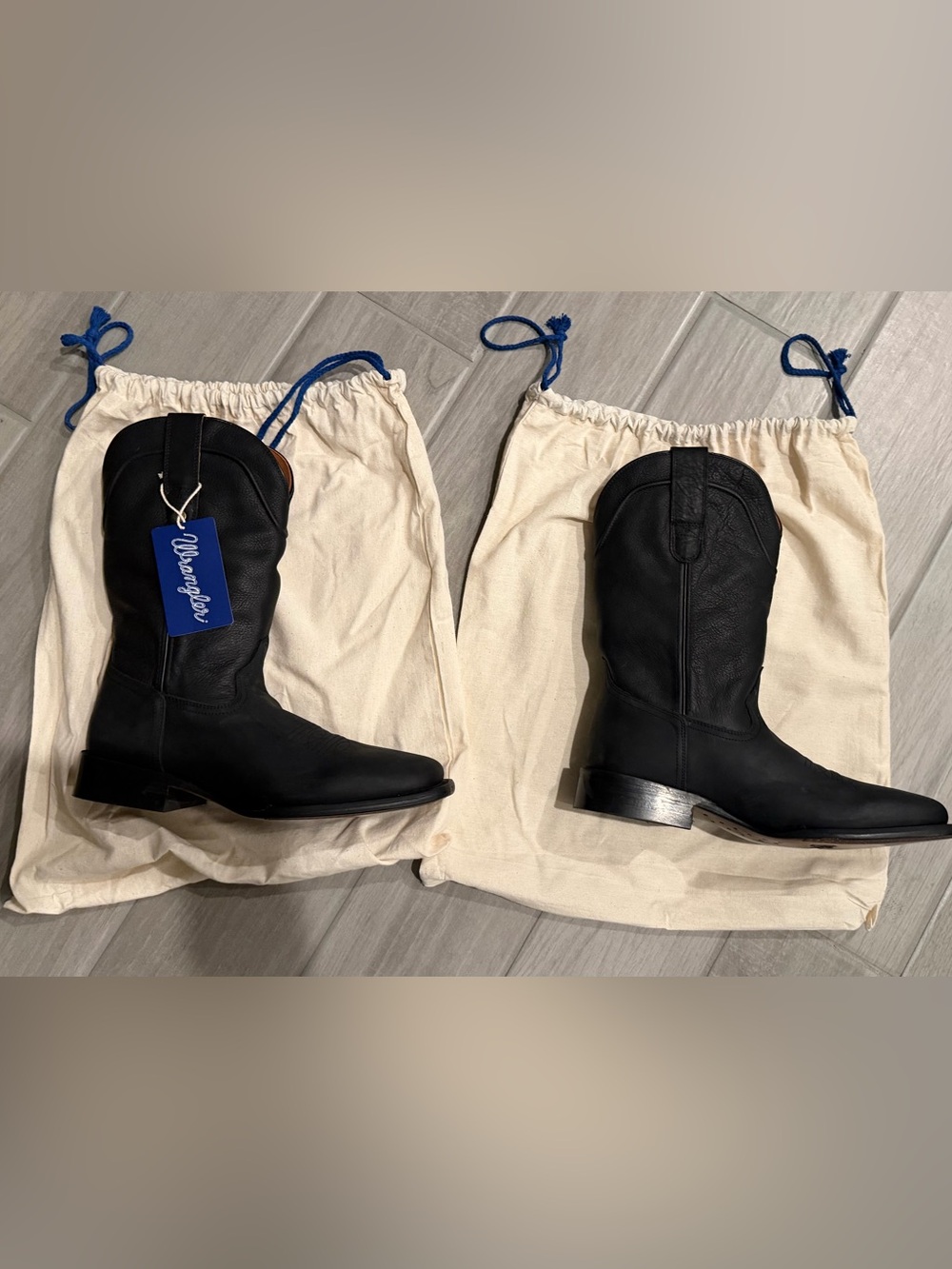 Wrangler Black Lace-Up Western Boots for Men